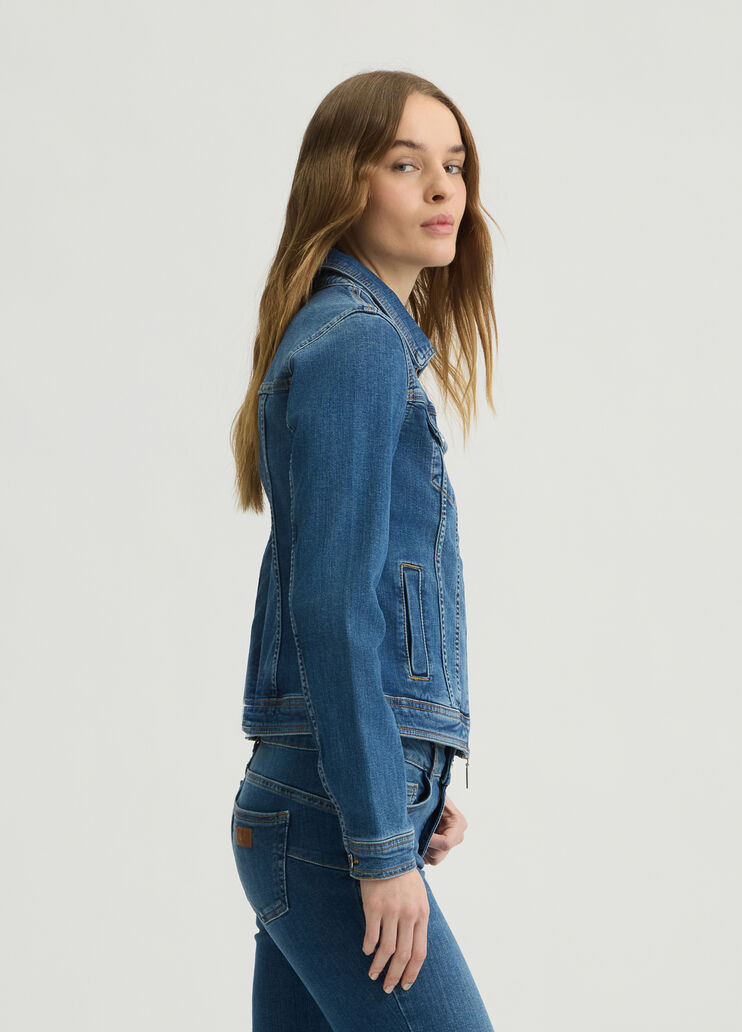 Denim jacket with zip dark denim Liu Jo - large image number 3 Denim jacket with zip dark denim Liu Jo - large image number 3