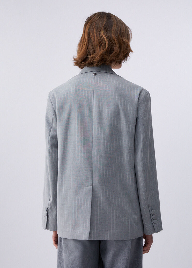 Pinstripe blazer with studs grey pinstripe Liu Jo - large image number 1