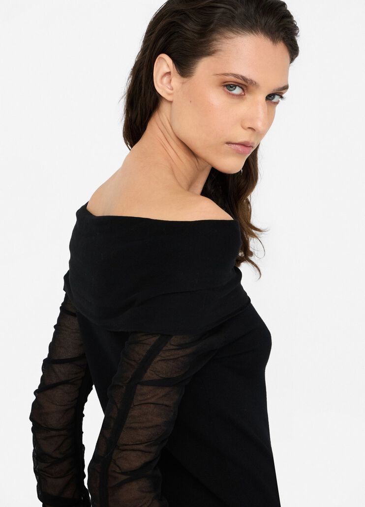 Jumper with Bardot neckline black Liu Jo - large image number 4 Jumper with Bardot neckline black Liu Jo - large image number 4