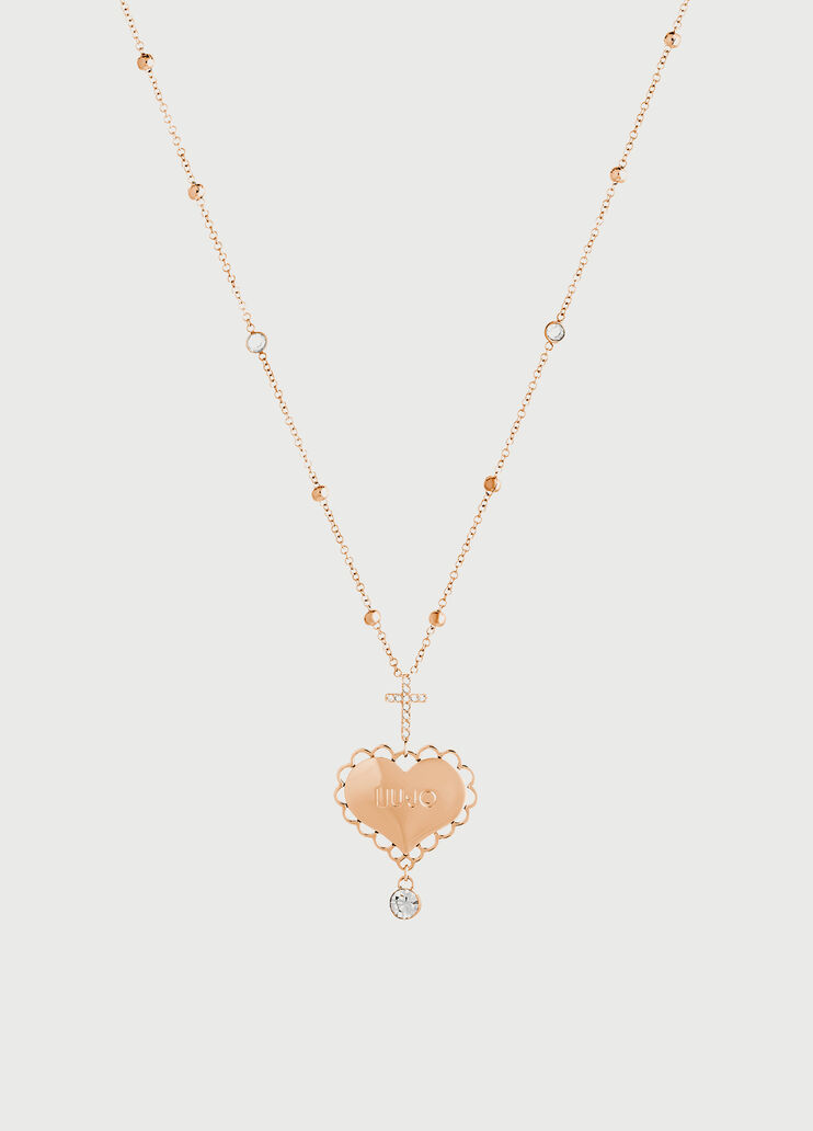 Collier avec cœur et croix Acier Liu Jo - large image number 0 Collier avec cœur et croix Acier Liu Jo - large image number 0