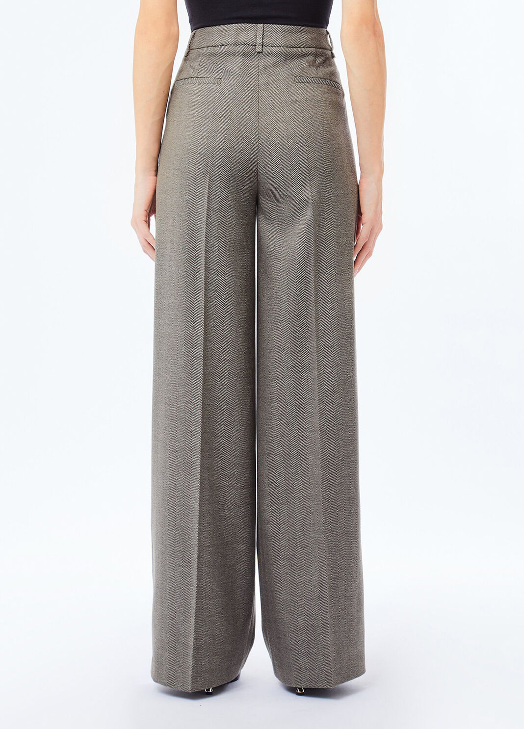 Pantalon droit avec pli beige fonc&eacute; Liu Jo - large image number 1