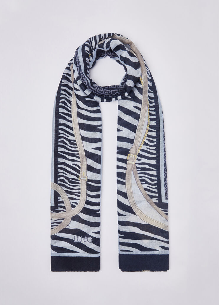 Stola mit Tierdruck und Riemen blau Liu Jo - medium