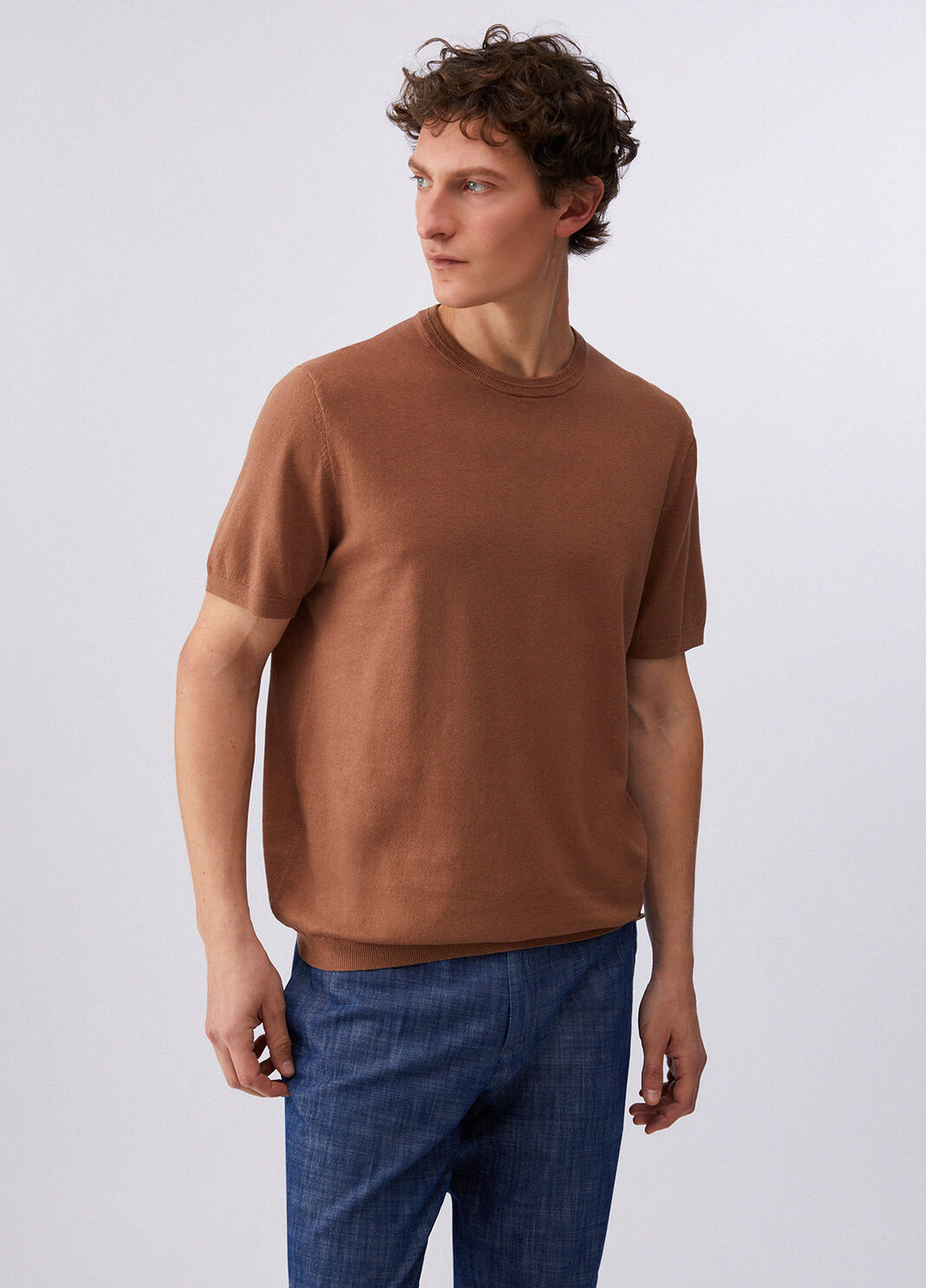 T-shirt in lino e cotone cognac Liu Jo - large image number 0