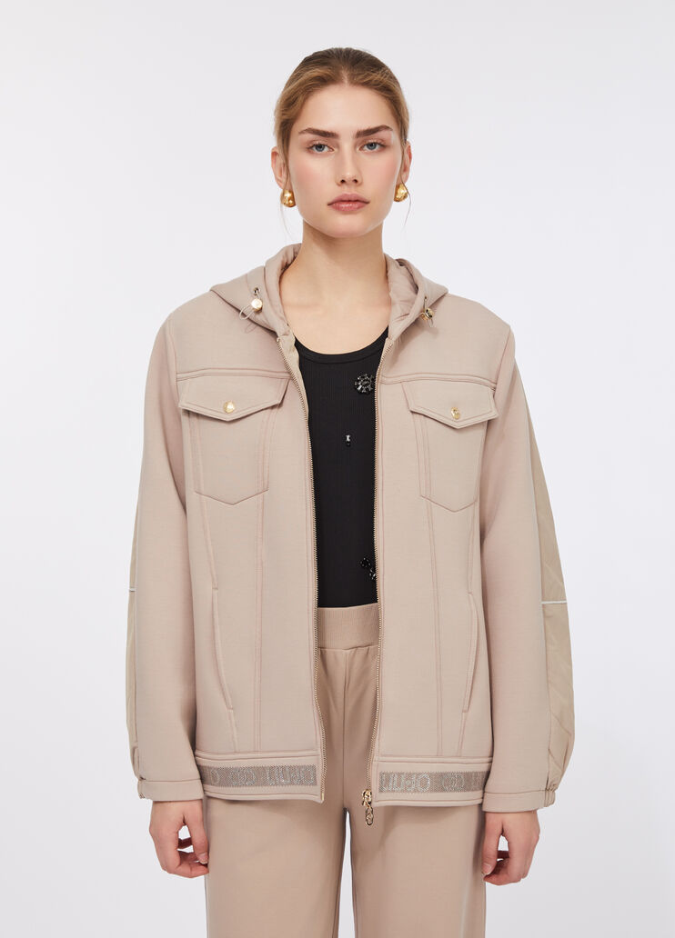 Scuba and nylon jacket champagne Liu Jo - large image number 0