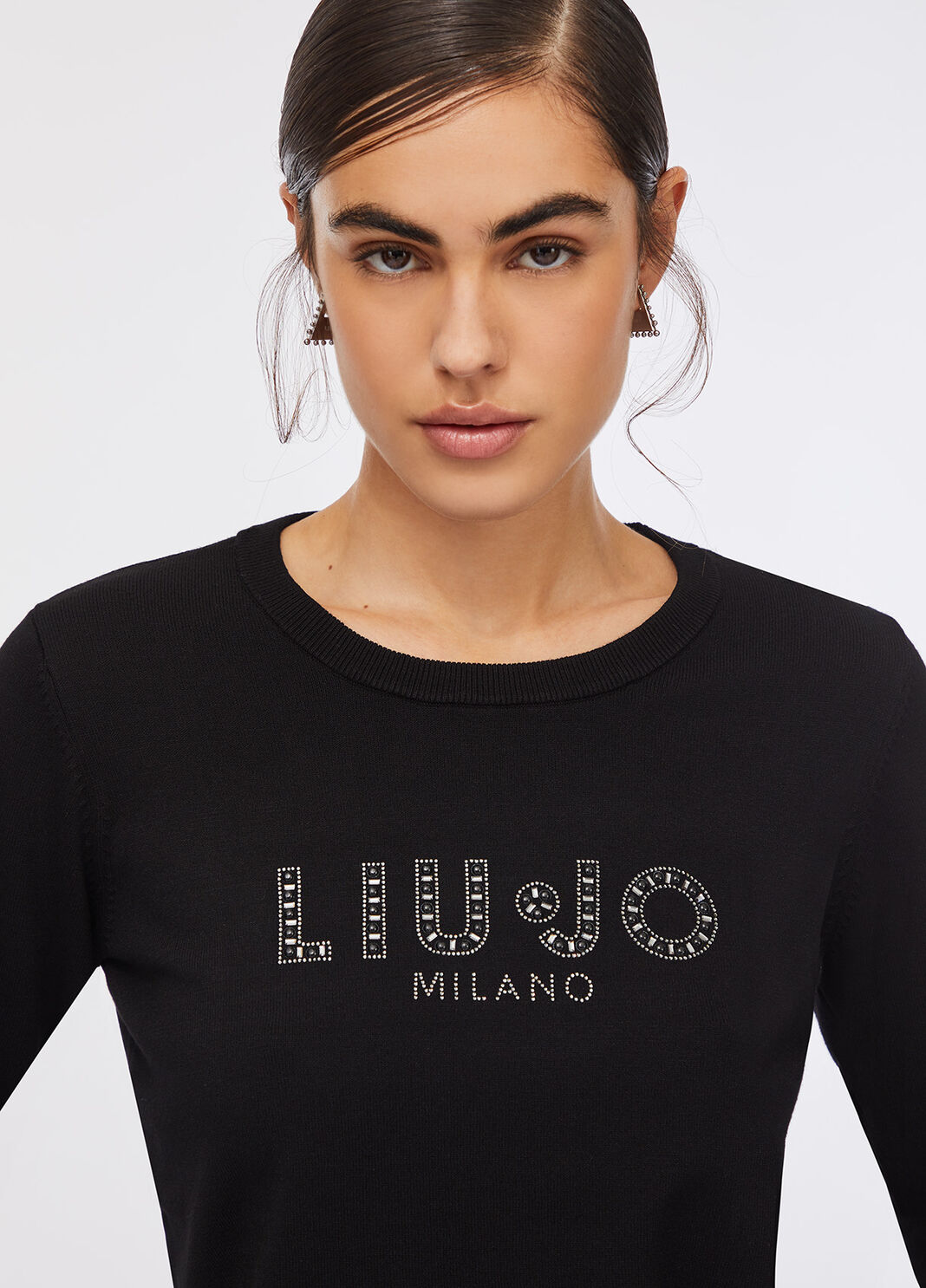 Liu Jo Better jumper with logo black Liu Jo - large image number 3