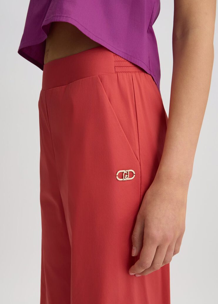 Cotton palazzo trousers red Liu Jo - large image number 2 Cotton palazzo trousers red Liu Jo - large image number 2