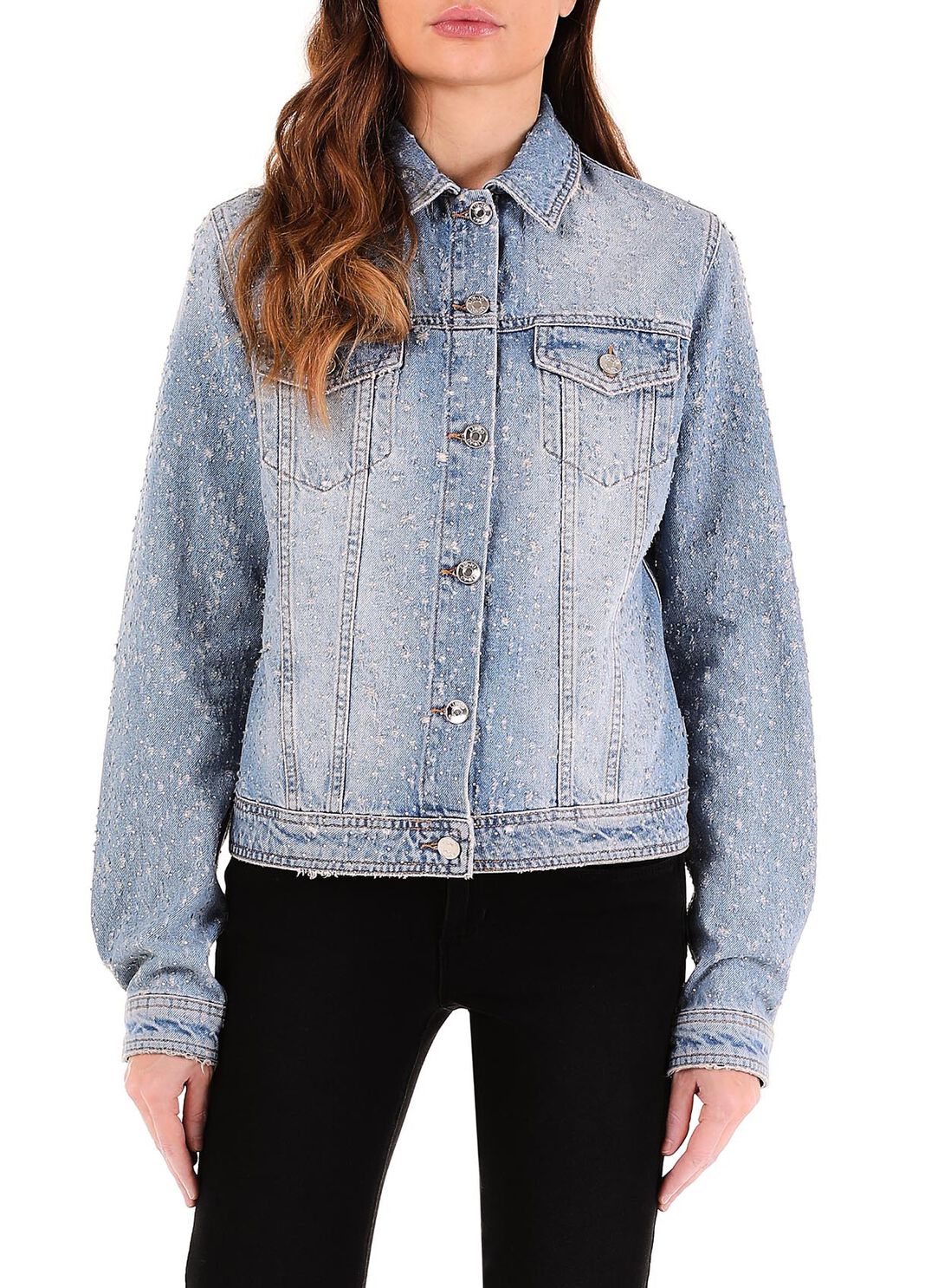 Denim jacket with rhinestones light denim Liu Jo - large image number 0