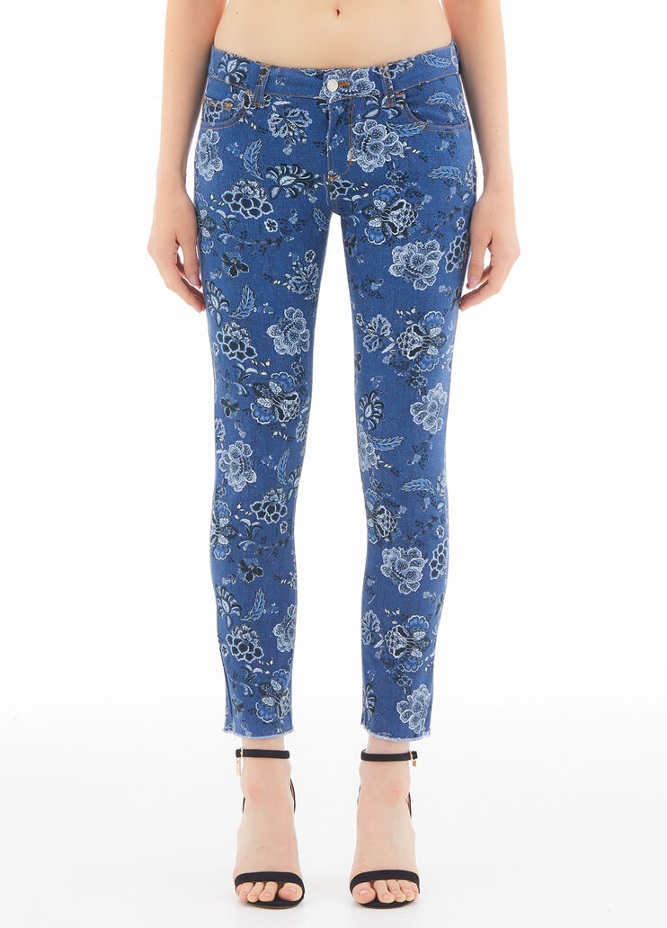 Skinny jeans with all over print blue denim Liu Jo - large image number 0