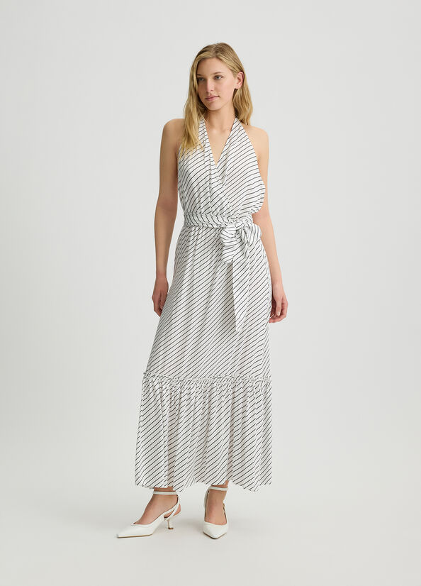 Striped long dress white Liu Jo - large image number 0