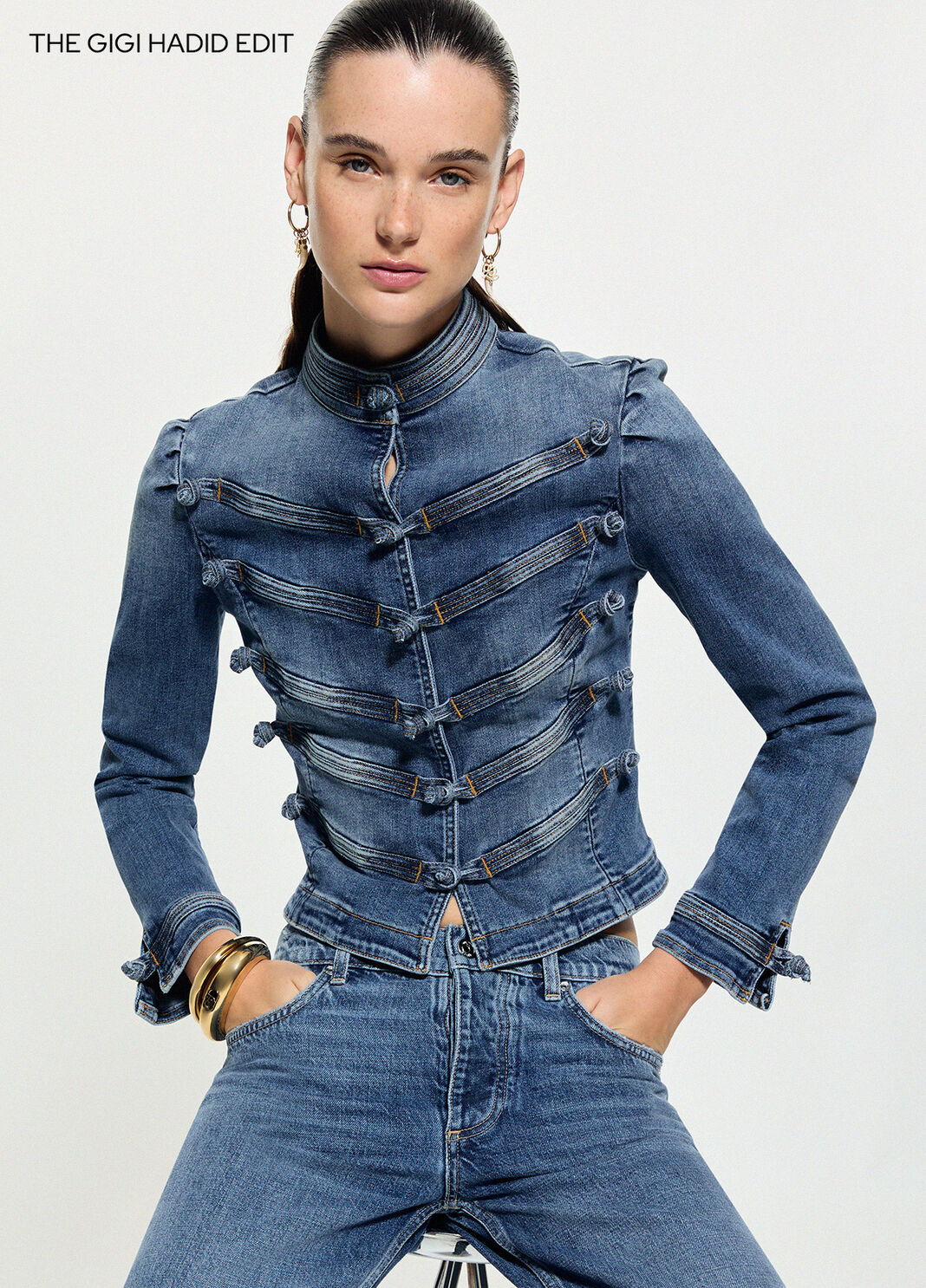 Jacke aus Denim mit alamari blauer Denim Liu Jo - large image number 2