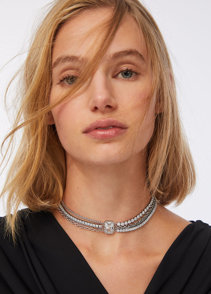 Glass crystal choker silver Liu Jo - medium