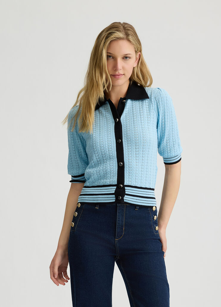 Cotton and cashmere cardigan light blue Liu Jo - large image number 0 Cotton and cashmere cardigan light blue Liu Jo - large image number 0