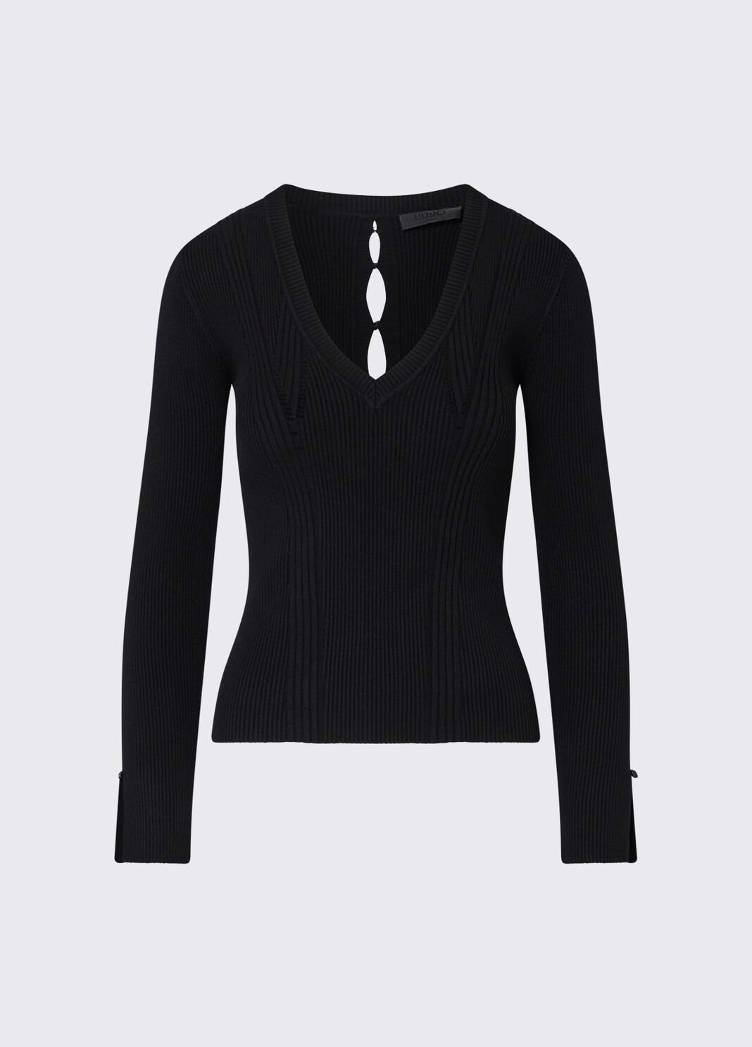 V-neck jumper black Liu Jo - large image number 6