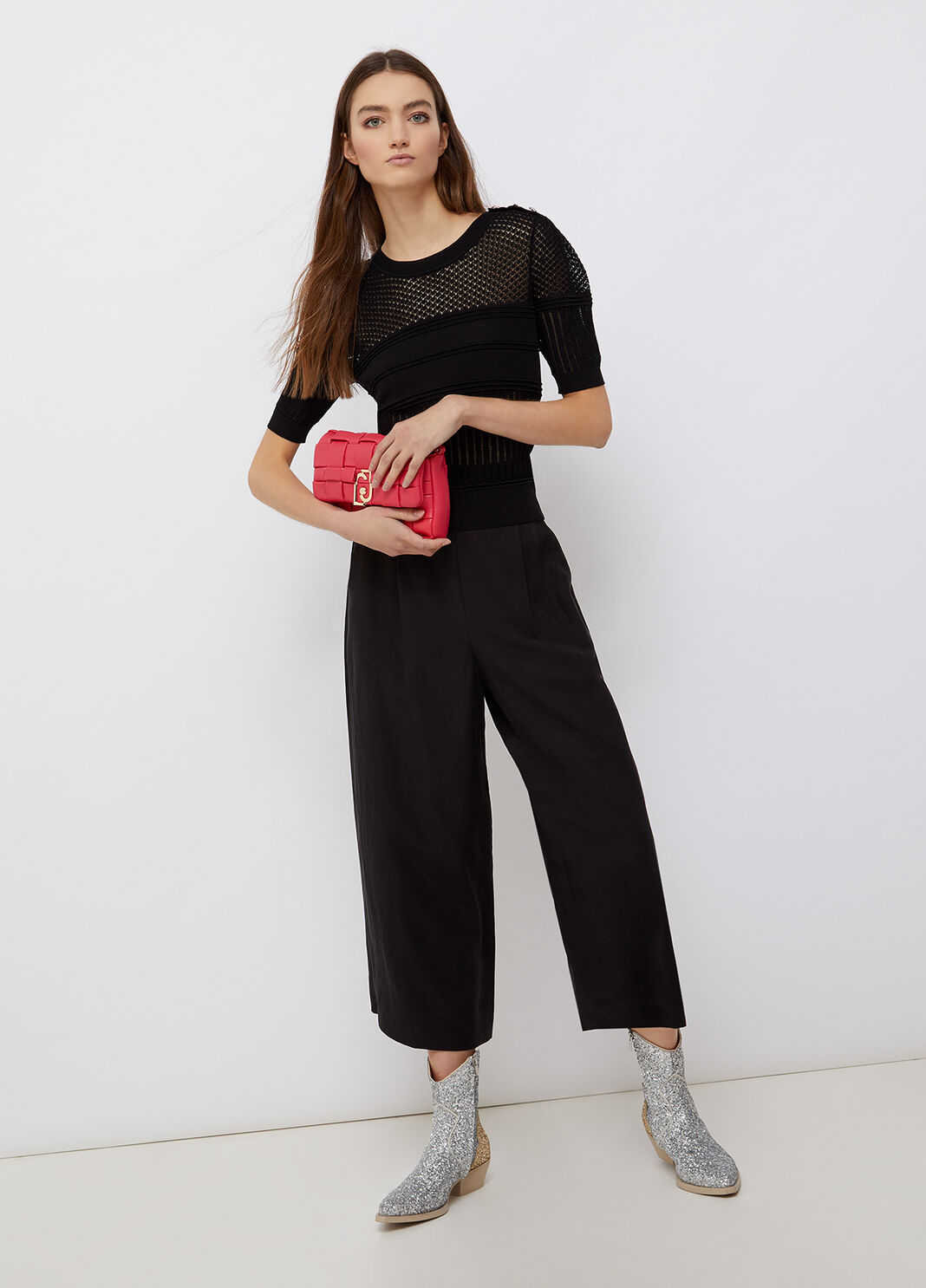 Jumper with jewel buttons black Liu Jo - large image number 3