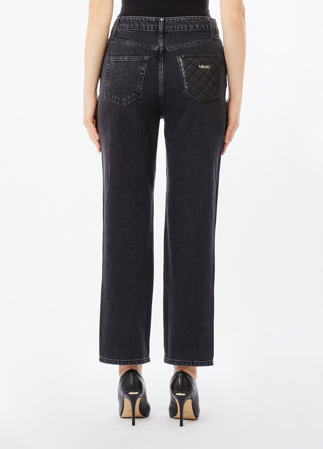 Straight-Jeans mit hohem Bund Denim-Schwarz Liu Jo - large image number 1
