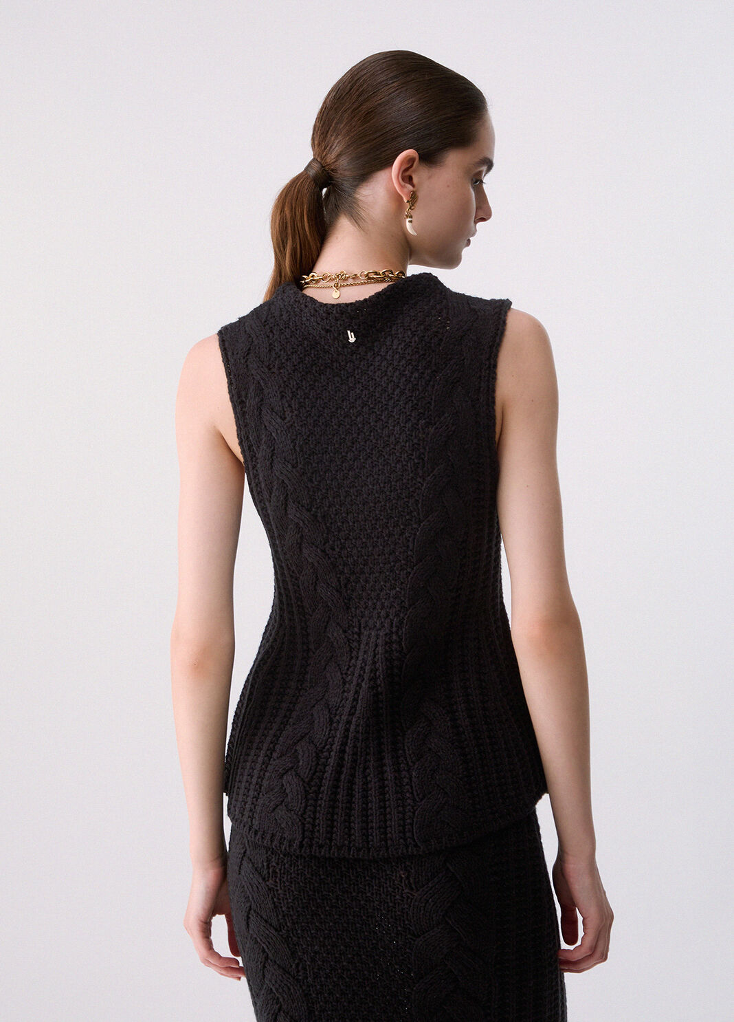 Top in maglia a trecce nero Liu Jo - large image number 1