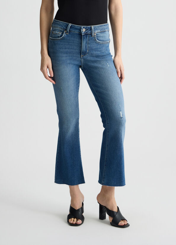 Cropped flared jeans  dark blue denim Liu Jo - large image number 0