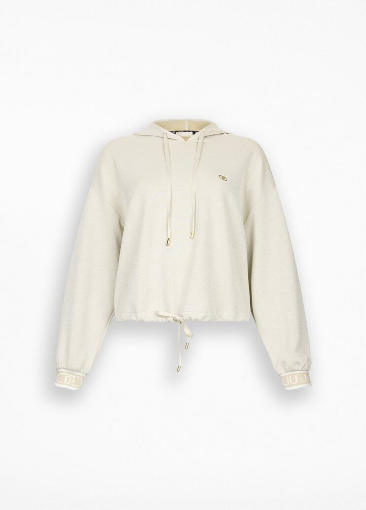 Lurex® hoodie beige Liu Jo - large image number 6 Lurex® hoodie beige Liu Jo - large image number 6