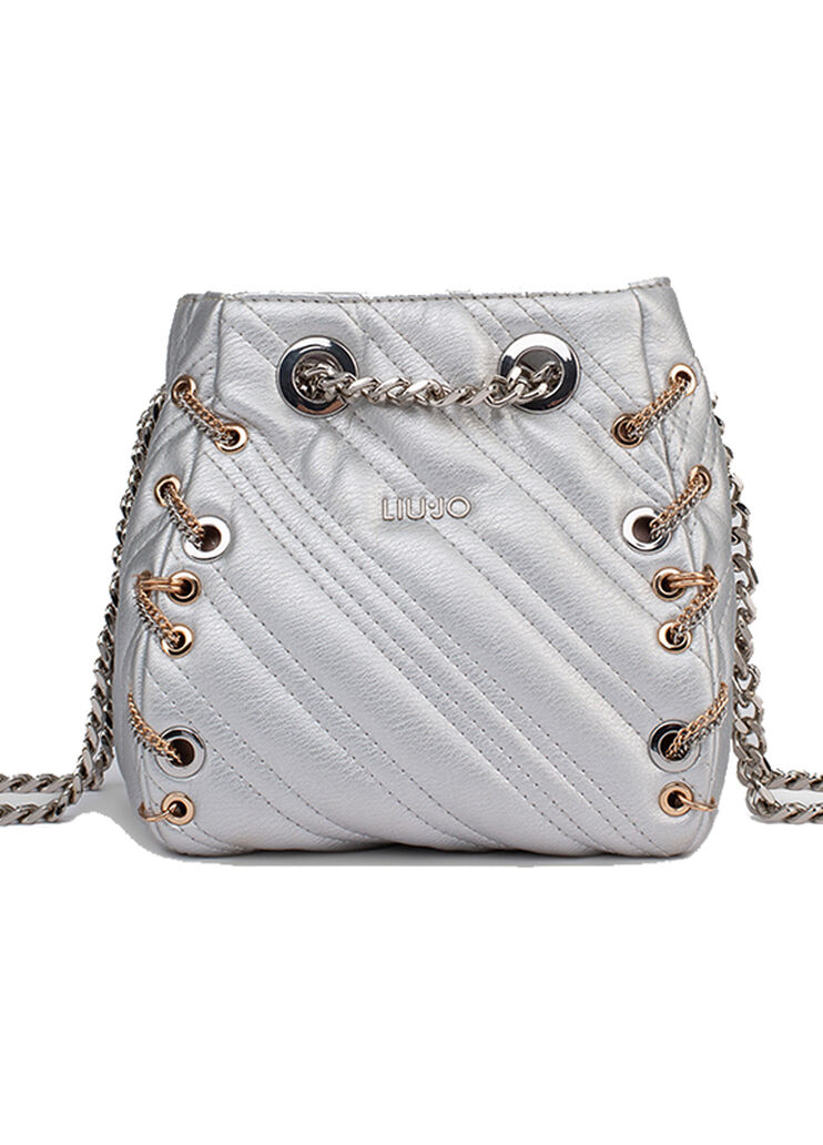 Faux leather bucket bag Silver Liu Jo - large image number 5