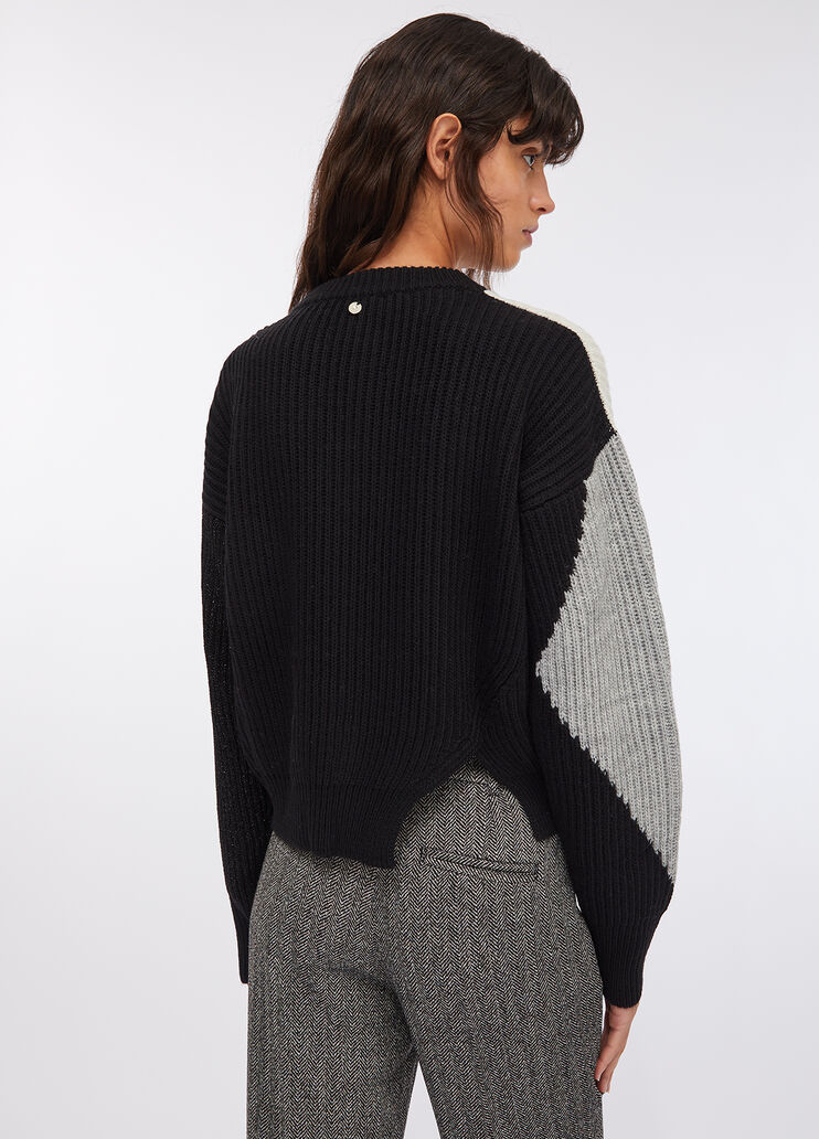 Wollpullover mit Intarsien Schwarz Liu Jo - large image number 1