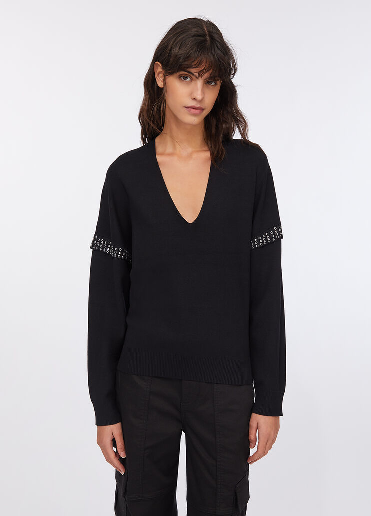 Jumper with jewel appliqués black Liu Jo - medium