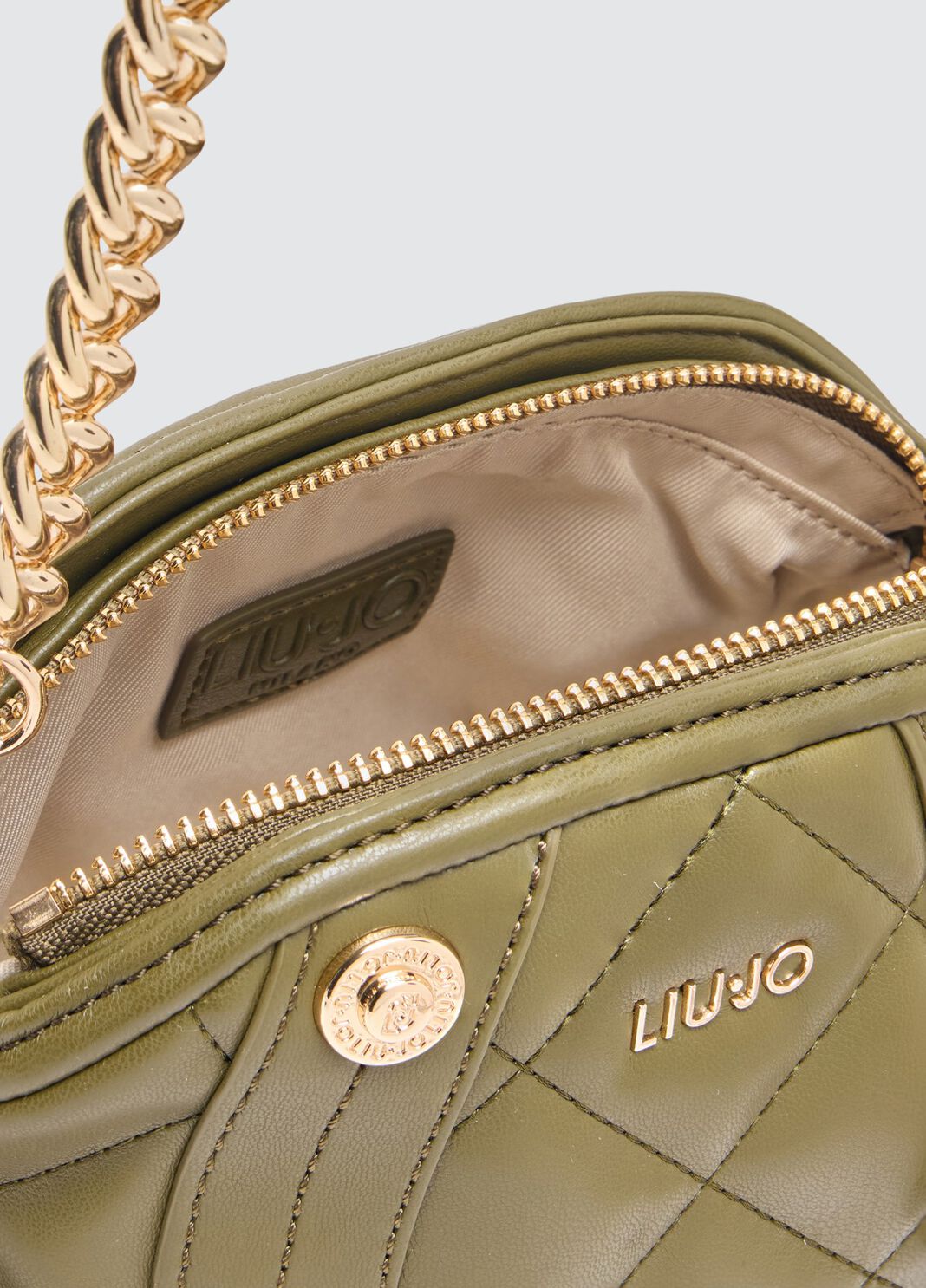 Pochette matelass&eacute;e vert militaire Liu Jo - large image number 7