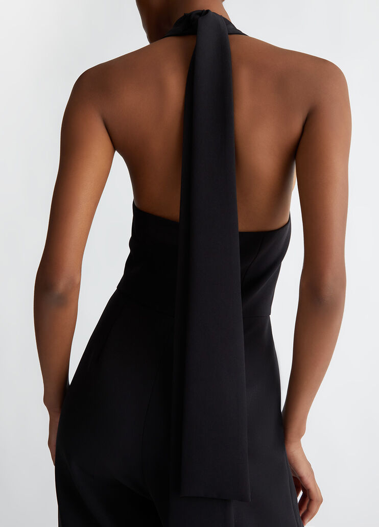 Combinaison stretch avec foulard noir Liu Jo - large image number 2