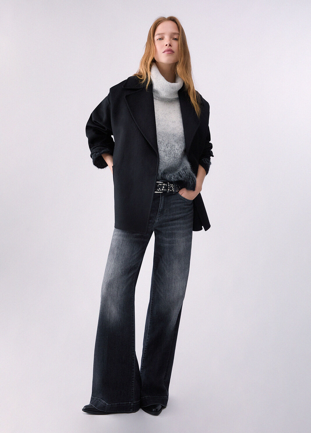 Cappotto corto in lana nero Liu Jo - large image number 5