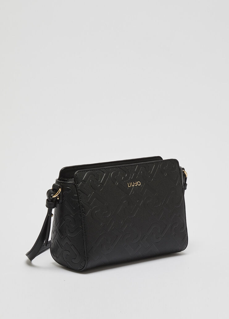 Embossed monogram logo crossbody bag