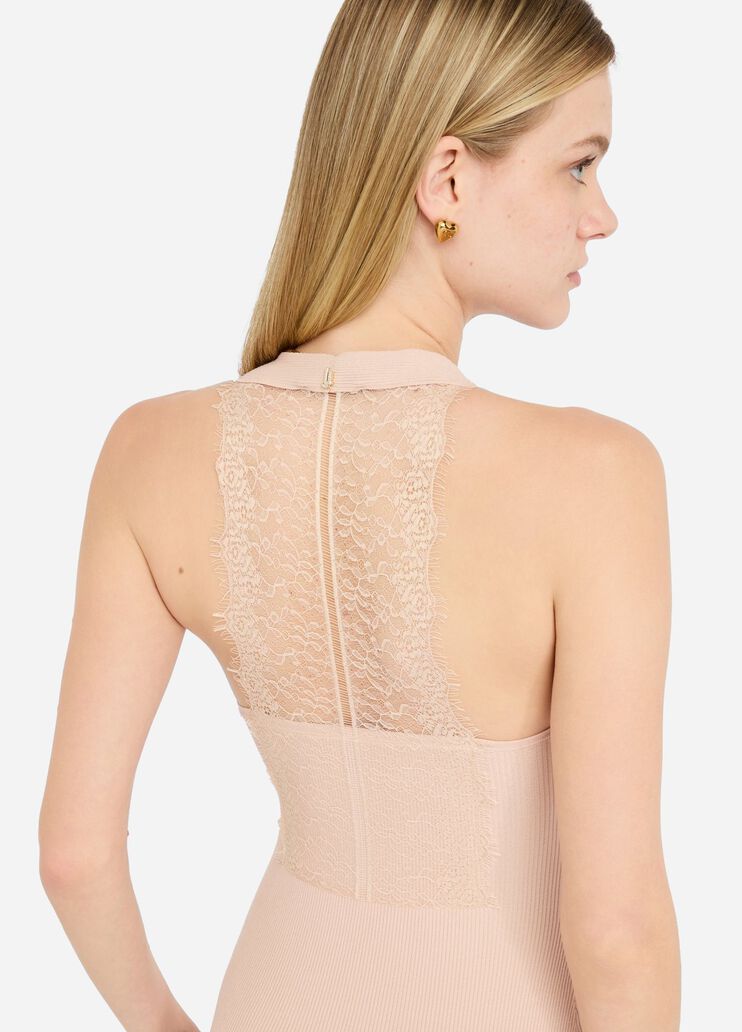 Robe longue en maille rose poudre Liu Jo - large image number 4