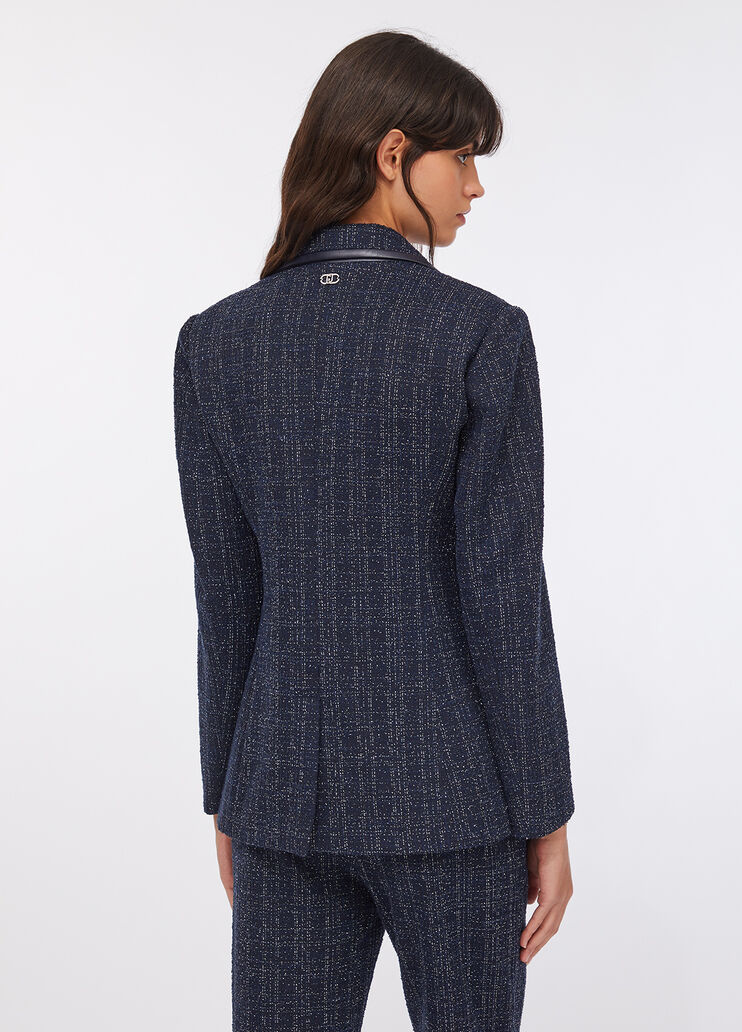 Veste élégante en bouclé bleu foncé Liu Jo - large image number 1