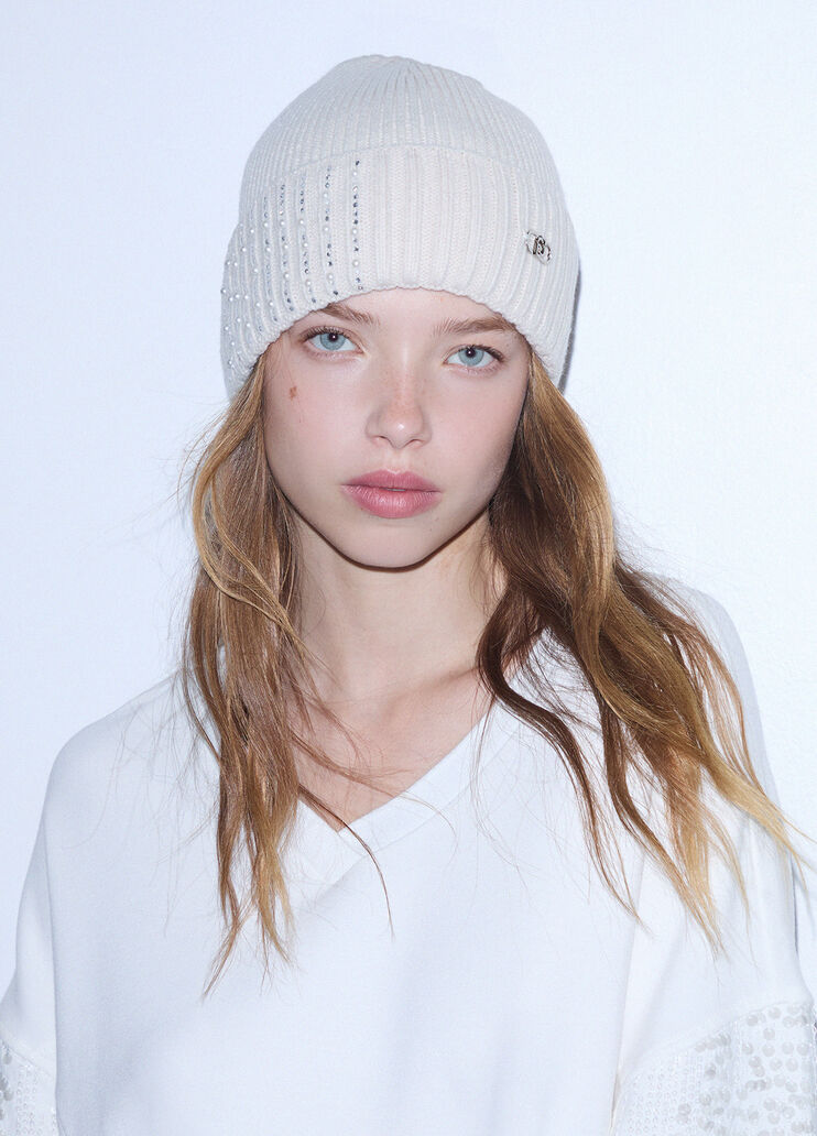 Knitted Hat with Embellishments butter Liu Jo - medium