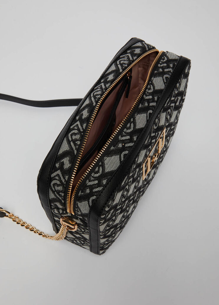 Crossbody bag with jacquard logo black Liu Jo - large image number 4