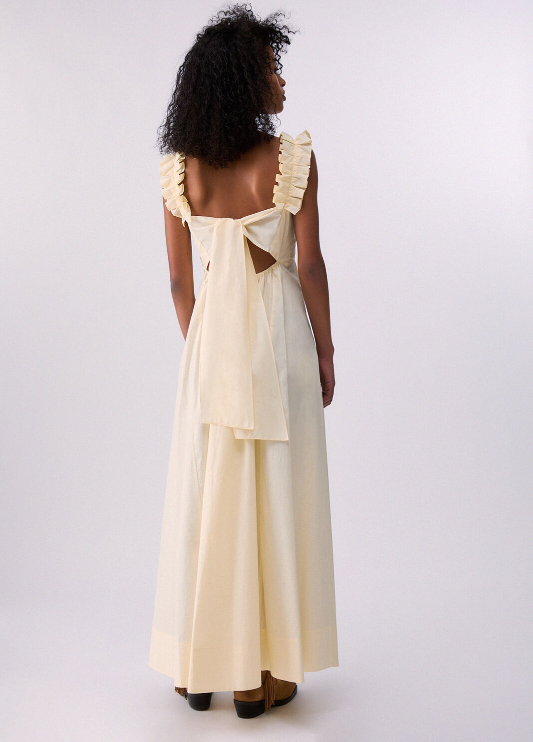 Robe longue avec fronces jaune pastel Liu Jo - large image number 1