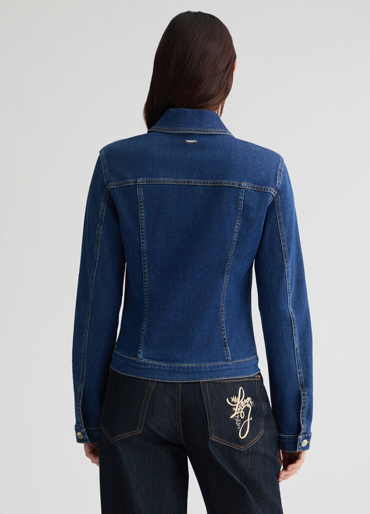 Denim jacket with rhinestones blue denim Liu Jo - large image number 1 Denim jacket with rhinestones blue denim Liu Jo - large image number 1