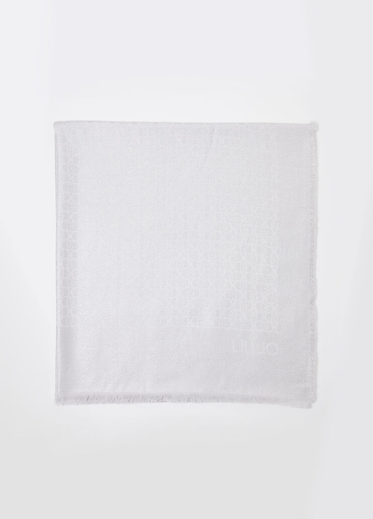 Étole en Lurex® avec logo jacquard argent Liu Jo - large image number 0