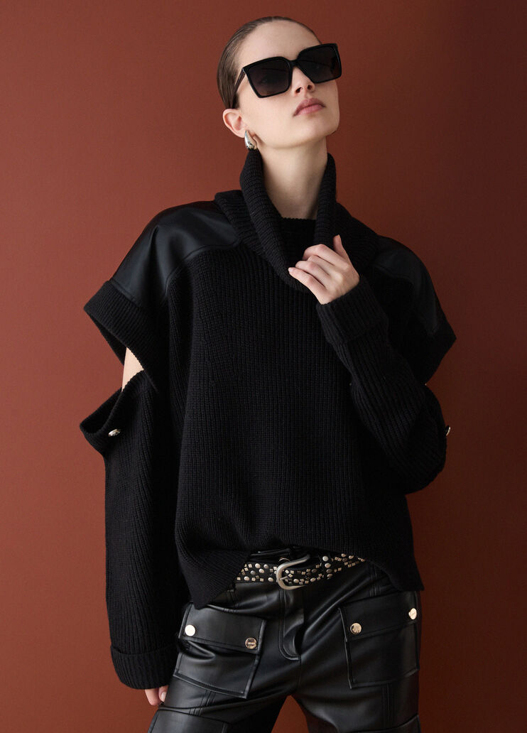 Turtleneck sweater with cut-outs black Liu Jo - medium