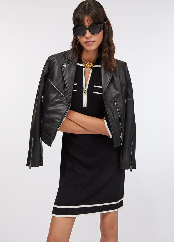 Strickkleid aus Seidenmischgewebe Schwarz Liu Jo - medium