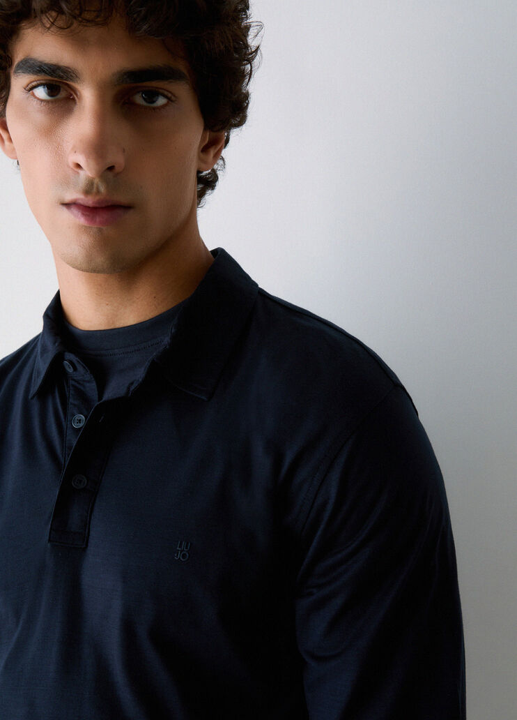 Poloshirt aus tencel Dunkelblau Liu Jo - medium