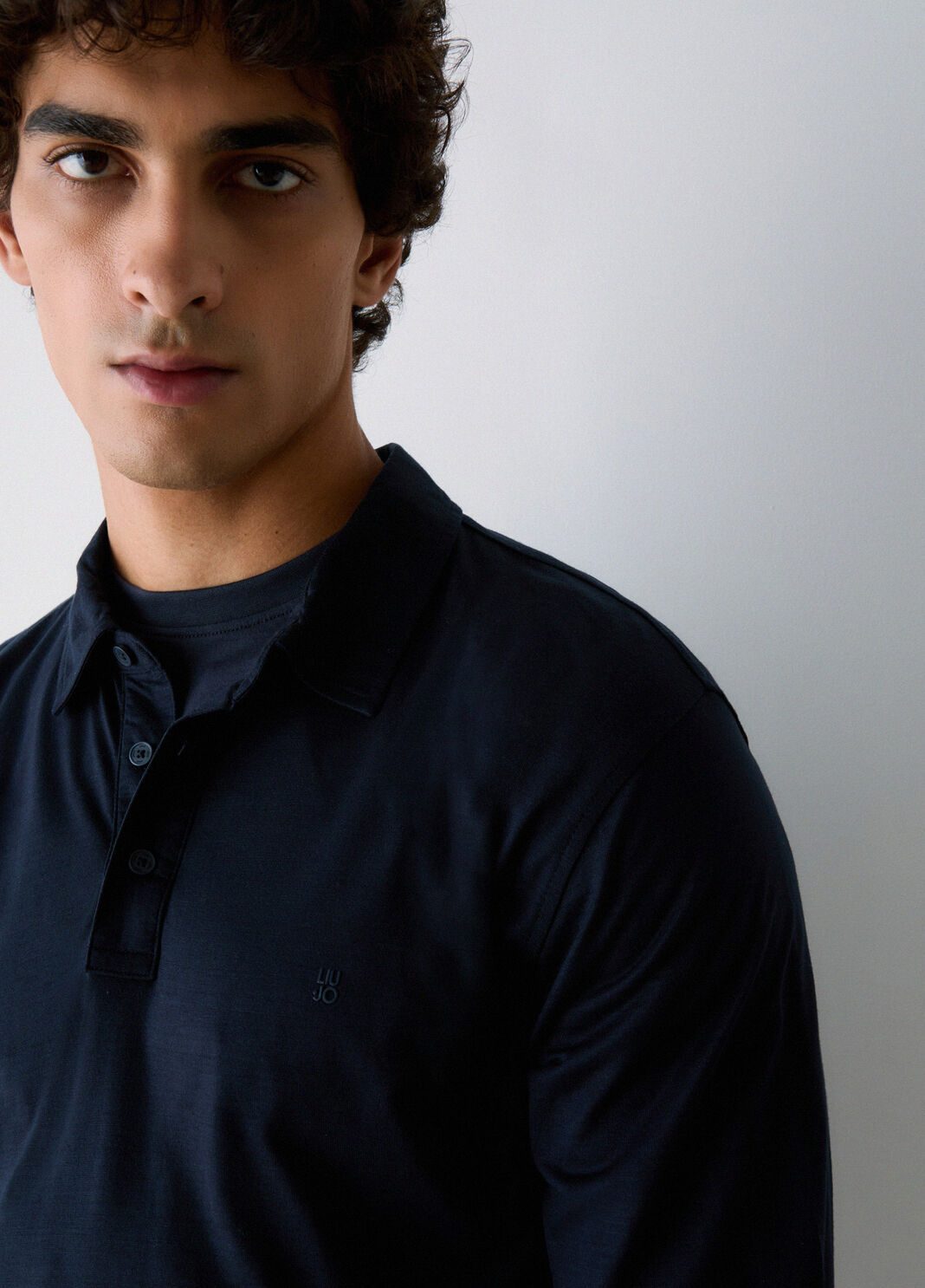 Poloshirt aus tencel Dunkelblau Liu Jo - large image number 3