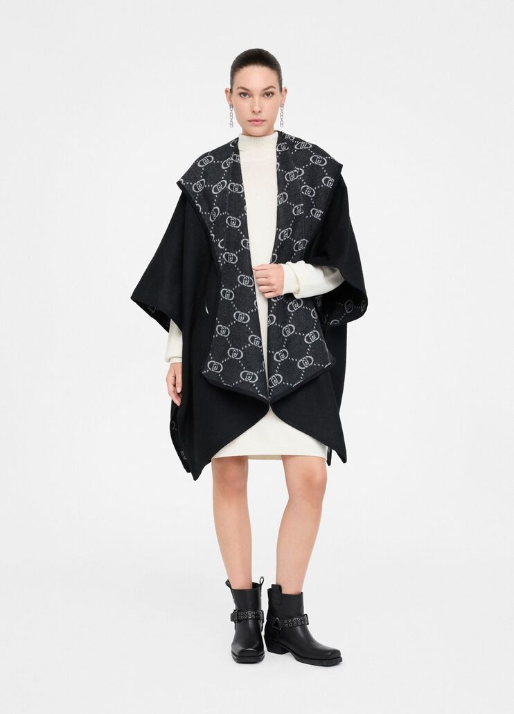 Poncho mit Kapuze Schwarz Liu Jo - large image number 5 Poncho mit Kapuze Schwarz Liu Jo - large image number 5