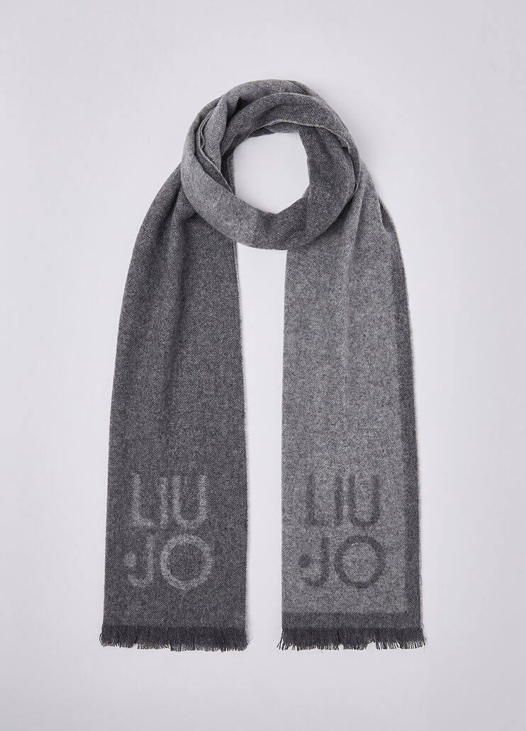 Scarf in wool and cashmere dark grey Liu Jo - medium