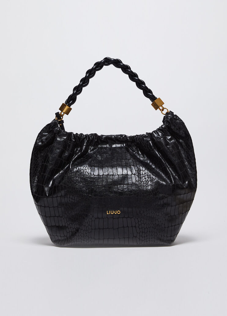 Sac hobo grand format avec imprimé croco noir Liu Jo - medium Sac hobo grand format avec imprimé croco noir Liu Jo - medium