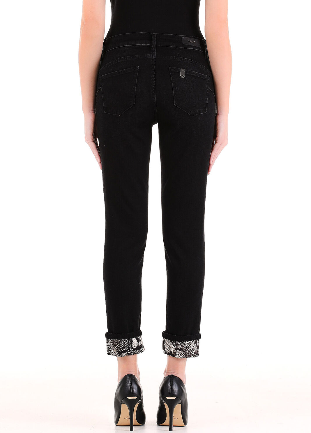 Skinny jeans with turn-up black denim Liu Jo - large image number 1