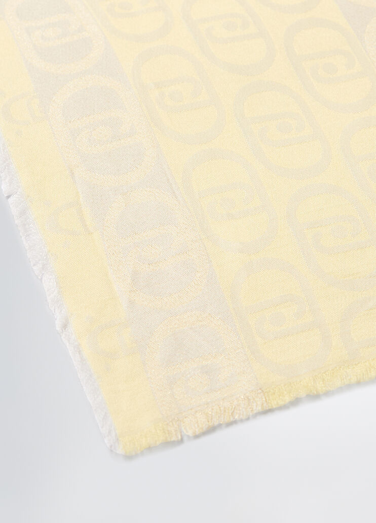 Jacquard-Stola mit Logo gelb Liu Jo - medium