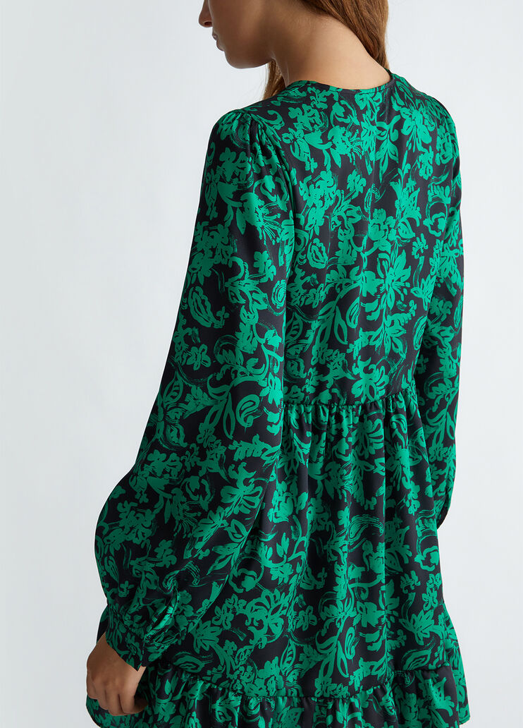 Robe en sergé imprimé vert Liu Jo - large image number 2 Robe en sergé imprimé vert Liu Jo - large image number 2