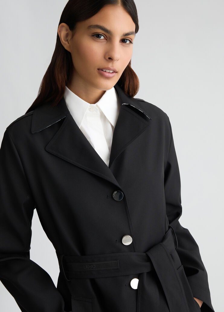 Trench coat with belt black Liu Jo - large image number 2 Trench coat with belt black Liu Jo - large image number 2