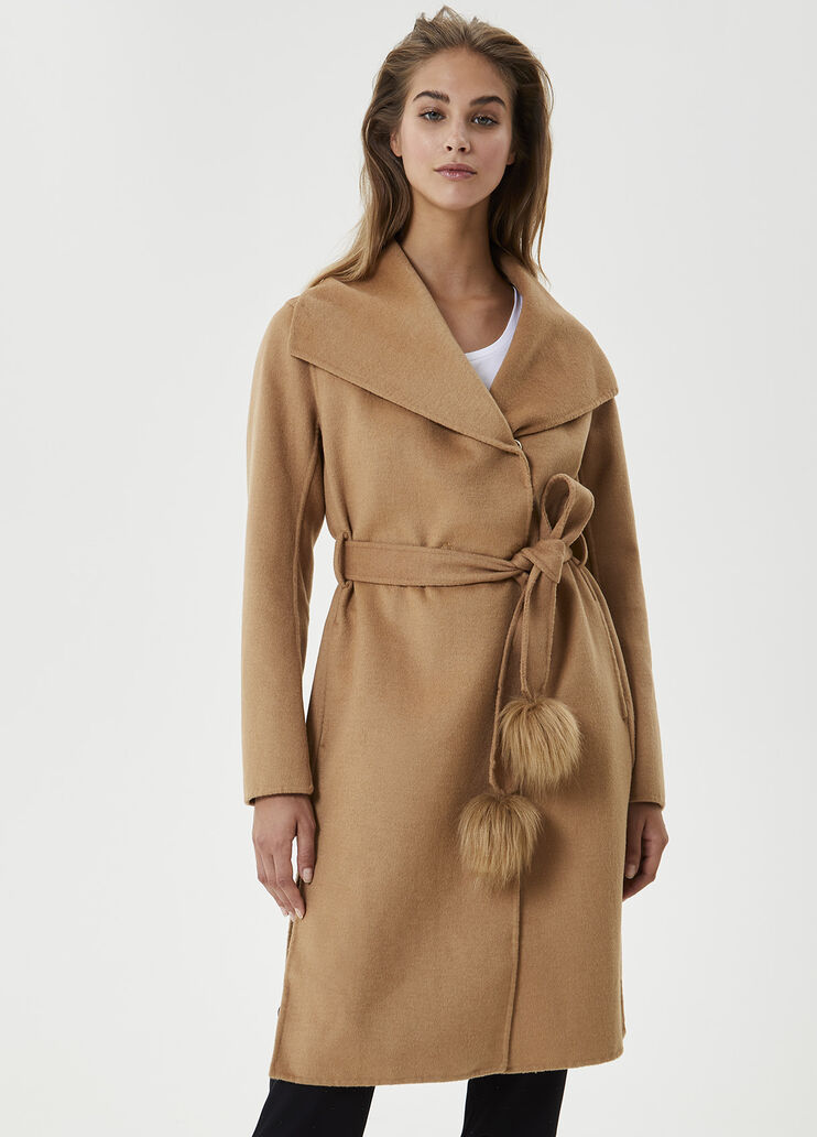 Abrigo largo con pompón Marrón Liu Jo - large image number 0