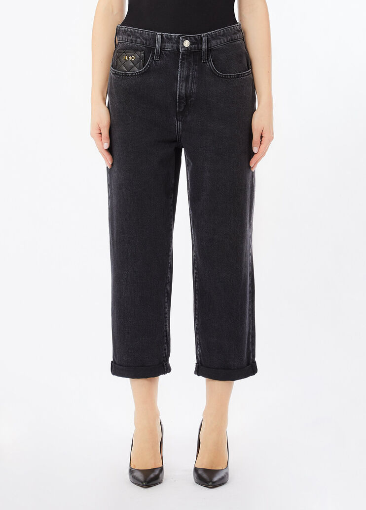 Boyfriend jeans with quilted pocket black denim Liu Jo - medium