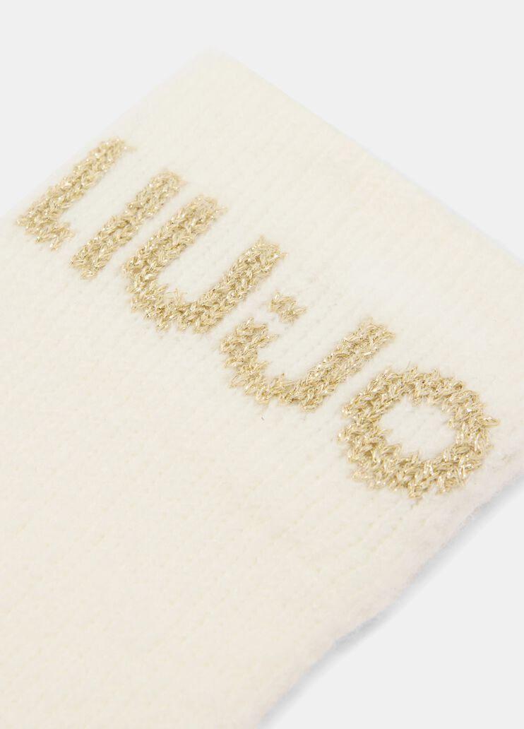 Gloves with logo white wool Liu Jo - large image number 3